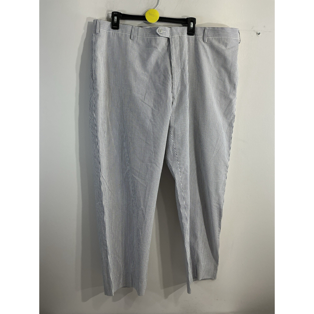 Womans Executive Cropped Pants 50 Reg Waist 45 Blue White Pin Stripe